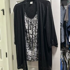 Black two piece look blouse